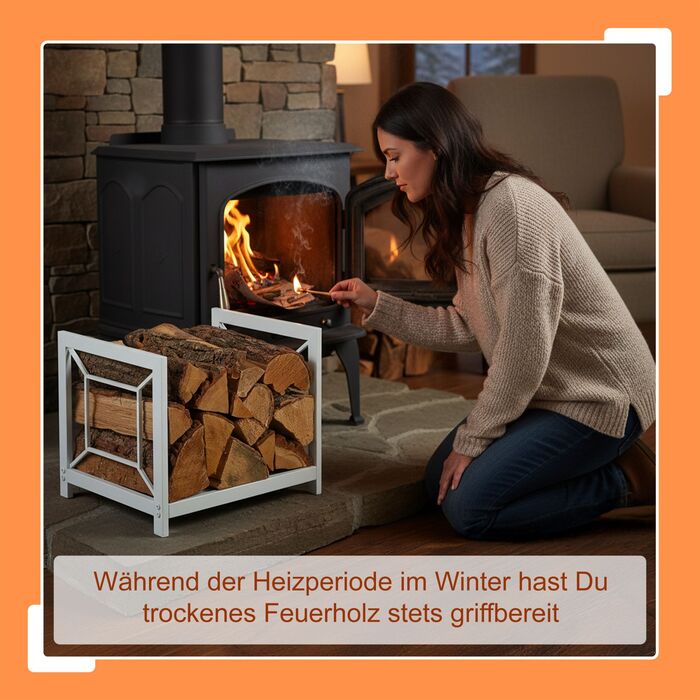 Стильна металева полиця для дров Relaxdays