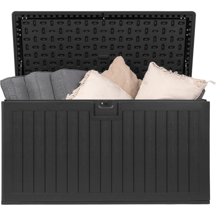Ящик для зберігання садовий Grindi Morus 190л, водонепроникний, чорний матовий - для подушок, інструментів, на балкон та терасу