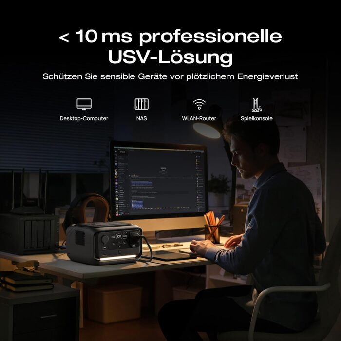 Портативна електростанція EcoFlow RIVER 3 Plus, ємність 286 Wh, номінальна потужність 600 W, пікова потужність 1200 W