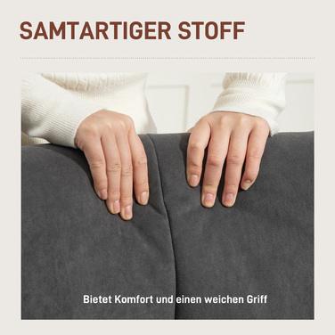 Крісло-рілайнер, крісло для вітальні з стеганим оздобленням, м'яка оббивка з ефектом оксамиту, до 120 кг, сірого кольору