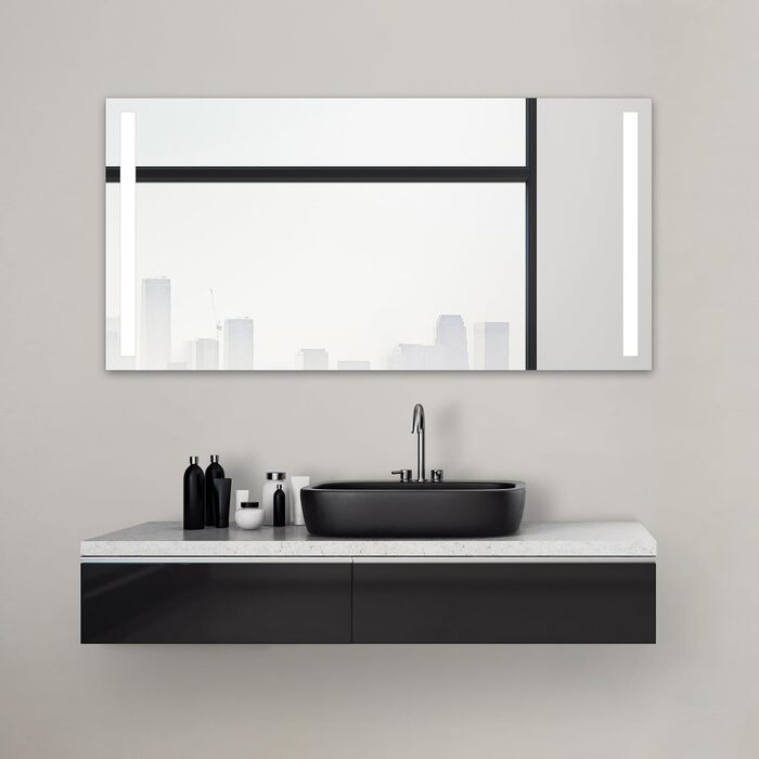 Дзеркало для ванної кімнати Talos Light LED 80x60 см з підсвічуванням, нейтральним білим світлом та алюмінієвою рамою