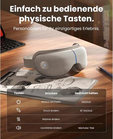 Масажер для очей BOB AND BRAD EyeOasis 3 Elite з підігрівом та охолодженням, маска для очей при мігрені, сухість очей, зняття стресу, покращення сну, сірий колір