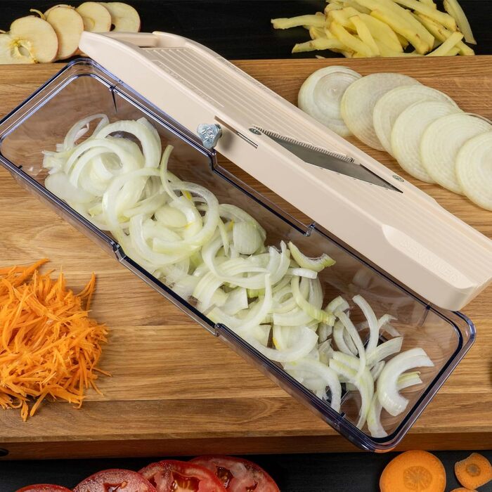 Набір для нарізання овочів Benriner, кремовий колір, старіша версія з підносом