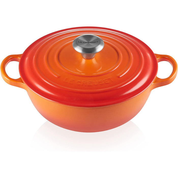 Каструля Le Creuset Signature з чавуну, 24 см, 4.1 л, для всіх плит (включаючи індукцію), кольор сірий