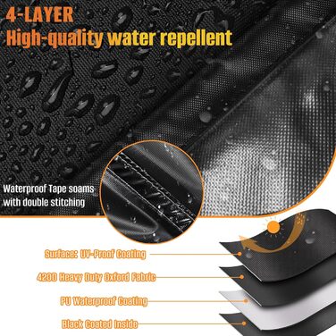 Захисний чохол для садово-патіо меблів, 242x182x100 см, вологостійкий, UV-стійкий, 420D