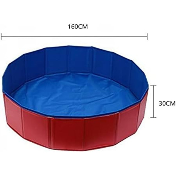 Складні басейни для собак Басейн для собак Басейн для домашніх тварин Садовий басейн для собак ПВХ (160x30 см, червоний)
