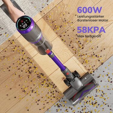 Бездротовий пилосос Circlio Akku 600W з акумулятором, 58000Pa, 75 хв, з насадкою FurTornado™ Mini та станцією для зарядки, гнучкий згин, самостійна підставка, для килима, твердої підлоги, шерсті тварин, щітка NOVAX T80 Flex для видалення кліщів