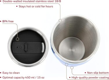 Термокружка BRISA VW Collection Volkswagen GTI, 450 мл, чорна, з подвійними стінками