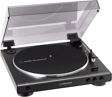 Програвач вінілу Audio-Technica LP60XBTBK з Bluetooth, автоматичний, ремінний привід, чорний, аналоговий стерео
