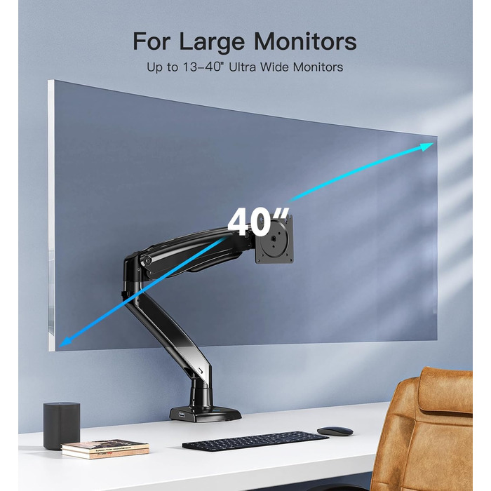 Кріплення для монітора HUANUO, 13-40 дюймів, регульований, USB, VESA 75/100 мм