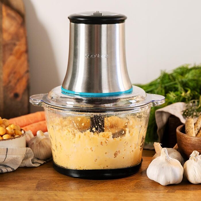 Подрібнювач Cecotec ChopBeat 2000 Vindaloo Glass 500W: Скляна чаша, 4 леза, 2 швидкості