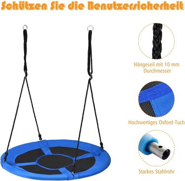 Шоукель DREAMADE для саду: регульована висота, діаметр 100 см, до 150 кг, для дітей та дорослих (блакитний)