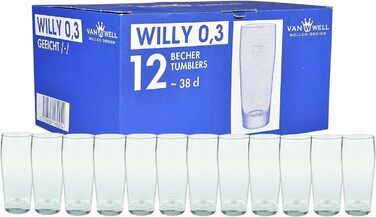 Набір келихів для пива Van Well Willibecher 0.2л (36 шт) - Преміум якість, 200 мл, для ресторану та дому