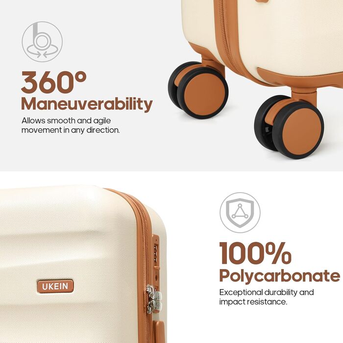 Набір валіз Gepäck: Рюкзак, ручна валіза з полікарбонату, набір з 3 шт. (20 дюймів), з спін-колесами та TSA-замком