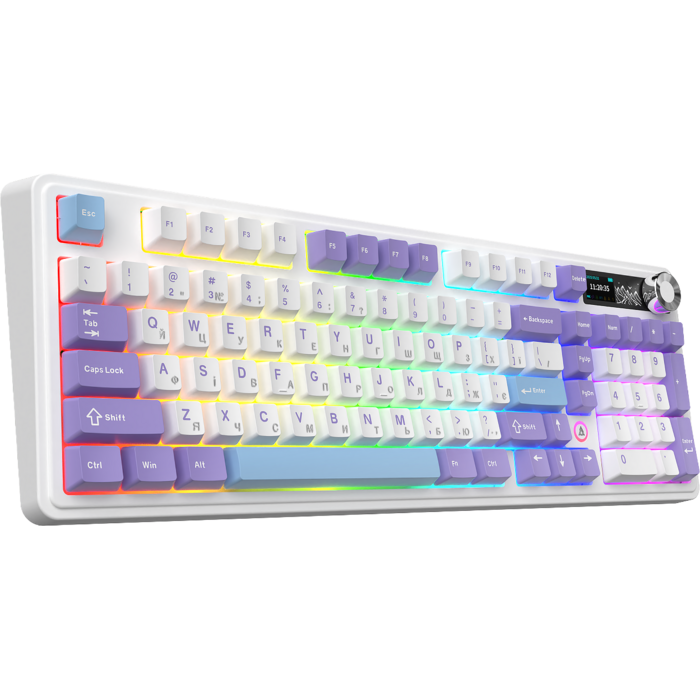 Бездротова механічна клавіатура Ajazz AK980 V2 Gift Switch V2 Purple White Blue (AK980-V2-G-PWB)