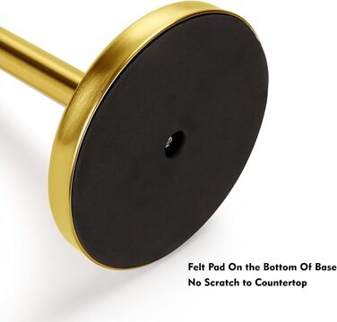 Тримач для паперових рушників на стільницю з обважченою основою, нержавіюча сталь, золото