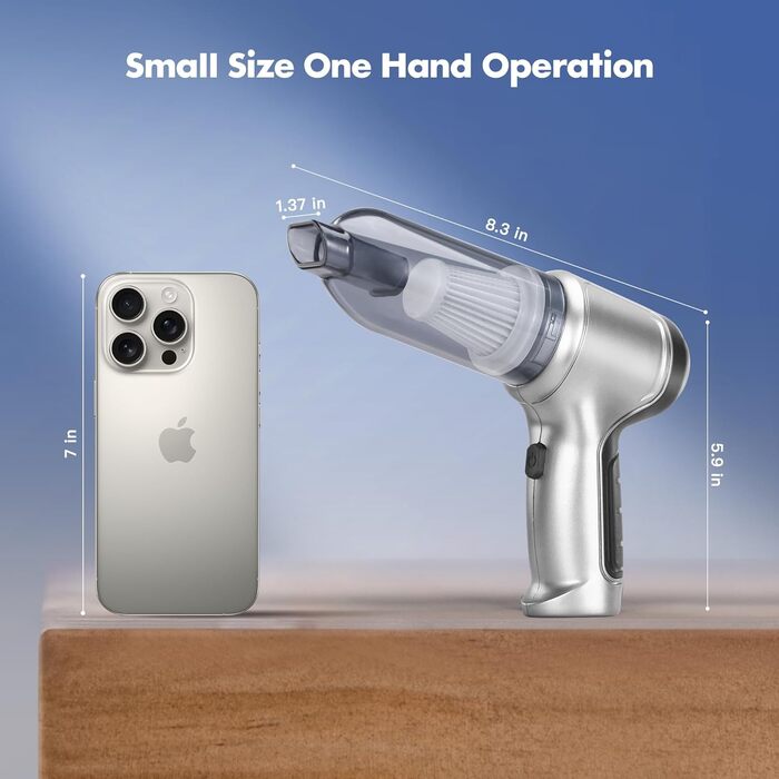 Акумуляторний ручний автомобільний пилосос WYRIAZA — потужний бездротовий міні-пилосос для авто та дому