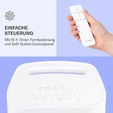 Охолоджувач Klarstein IceWind Max: 4-в-1, водяний, вентилятор, зволожувач, нічний режим, 60W, 330 м³/год, білий