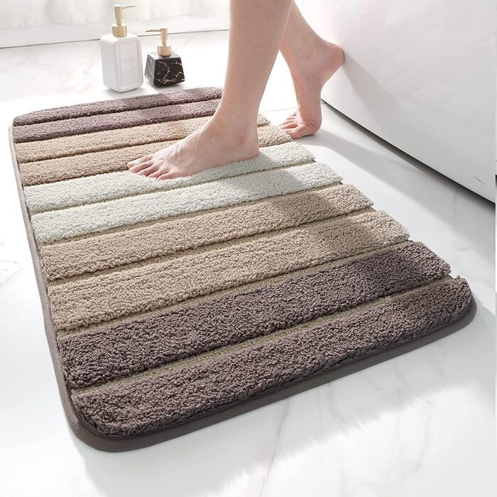 Килимок для ванної DEXI нековзний килимок для ванної Килимок для ванної вбираючий м'який можна прати в пральній машині для ванної кімнати ,(40 х 60 см, світло-коричневий)
