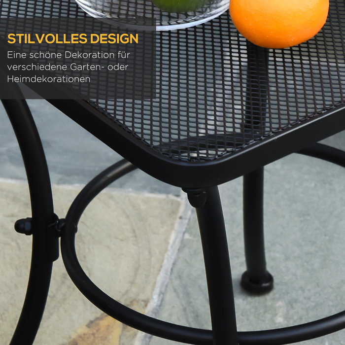 Outsunny Side Table Чорний садовий стіл 45x45x50см Металевий балконний столик Журнальний столик для патіо та саду
