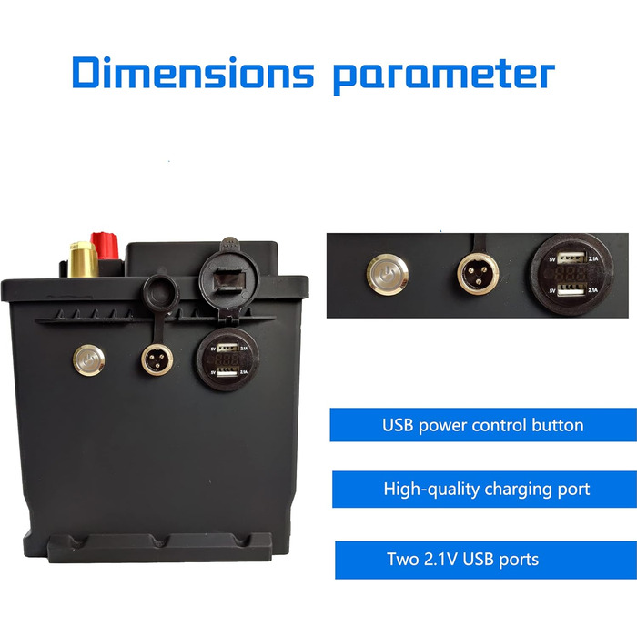 Акумулятор PUPVWMHB LifePO4 12V 100Ah 1280Wh LiFePO4 з BMS 100A, 400015000 циклів, USB