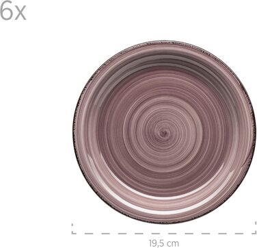 Набір посуду MÄSER Bel Tempo II (30 предметів) для 6 осіб, ручної роботи, блакитний, кераміка, Steingut (Berry)