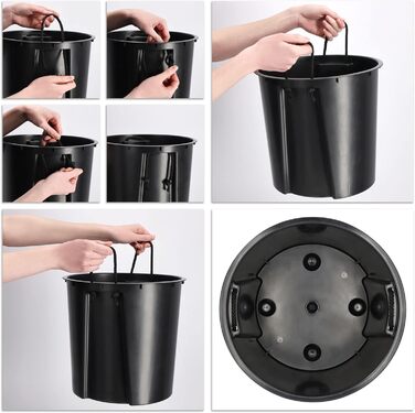 Набір горщиків KADAX (3 шт.) з дерев'яною стружкою, елегантні кашпо з винімною вставкою, захист для квітів (кремовий, 3 шт. - 19,25,30 см)