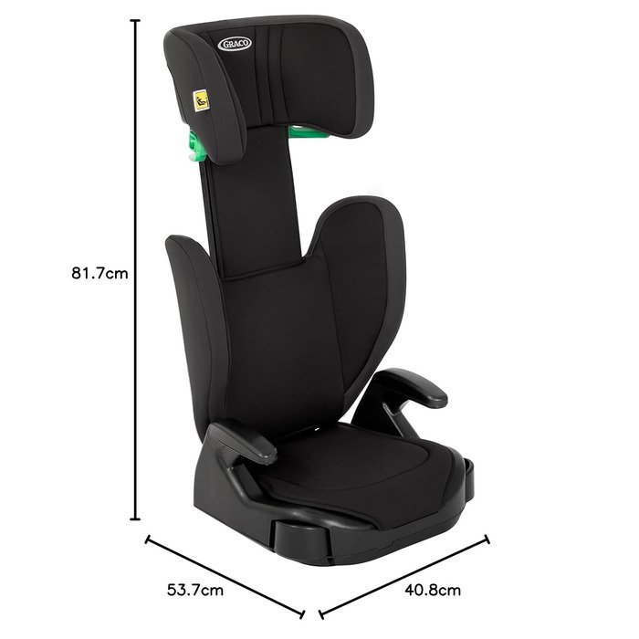 Автокрісло Graco Junior Maxi i-Size R129 (100-150 см), 3.5-12 років, чорний Midnight, з підсклянником, регульовані підлокітники та підголівник