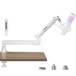 Стійка для мікрофона Aokeo AK-55 для столу, біла - для Yeti, Snowball, HyperX, Elgato