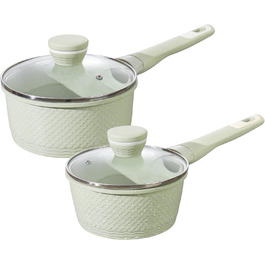 Сковорода для крепів DYGG Induktion 28 см з антипригарним покриттям Granit - для млинців, панкейків, доса з холодним ручкою (набір каструль 2шт 16+18)