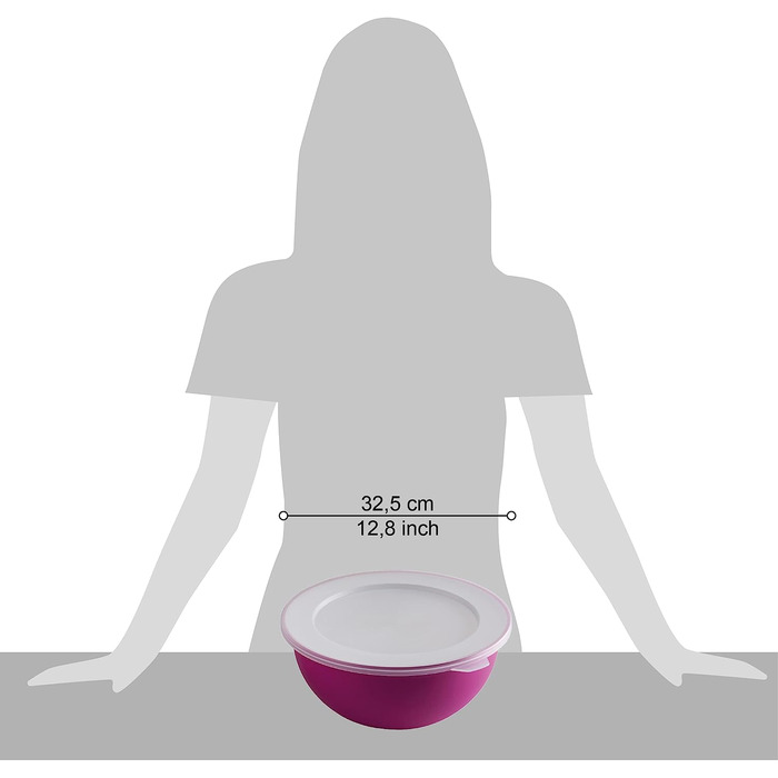 Велика кухонна миска OMADA з кришкою об'ємом 6,5 л, антибактеріальна, легка, небитка, придатна для миття в посудомийній машині, лінія Sanaliving Fuchsia