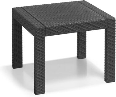 Набір меблів для балкона Allibert Victoria, графіт/cool grey, 3 шт., з подушками для сидіння та спинки, пластик, імітація ротангу, графіт/сірий