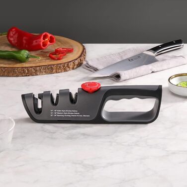 Професійний ніж Cangshan 1026108 з регулюванням 3 ступенів (14-24 градуси) + точилка для ножів, чорний