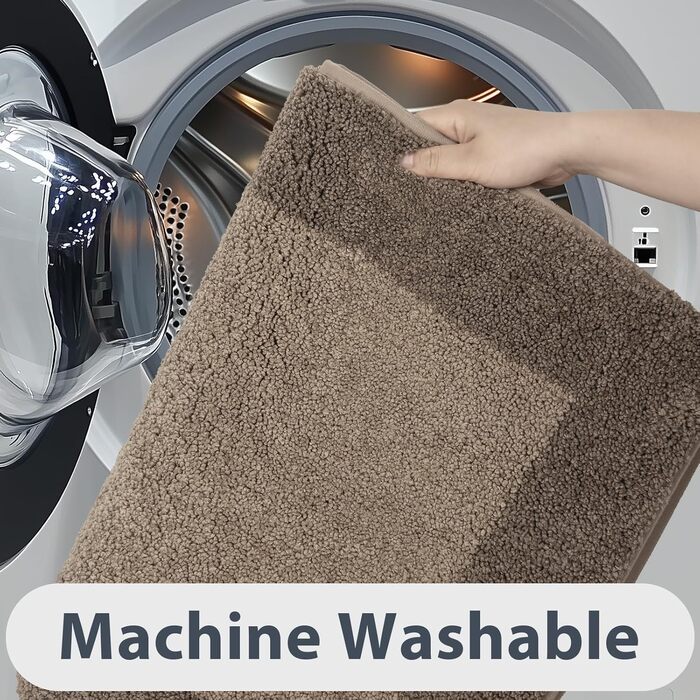 Килимок для ванної кімнати 60 x 150 см, неслизький, миючий, для душу, ванни та підлоги - сіро-коричневий