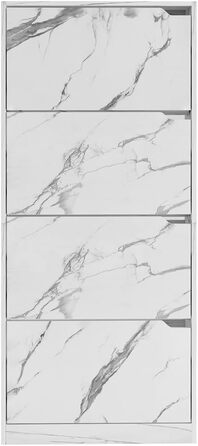 Стелаж для взуття BAKAJI з МДФ, 4 дверцята, компактний, 63x24x150 см, зелений та дуб