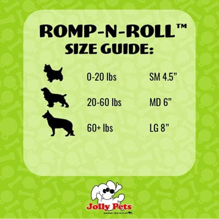 М'яч Jolly Pets Romp-n-roll, L/XL (S (4,5 дюйма), яблучно-зелений)