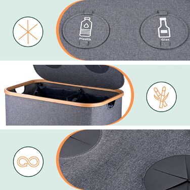 Контейнер для збору пляшок Relaxdays з двома відділеннями