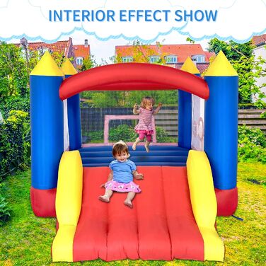 Надувний замок для дітей з повітряним насосом, міцний матеріал, для 3-4 дітей, 315x245x194 см, класична модель