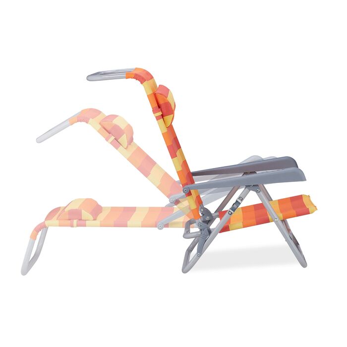 Розкладний шезлонг Relaxdays з подушкою для шиї