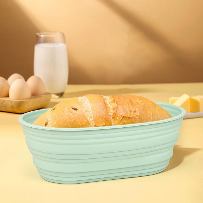 Силіконове відерце для хліба, корзина для випікання, набір для приготування закваски, 9 дюймів (кругле) та 10 дюймів (овальне)