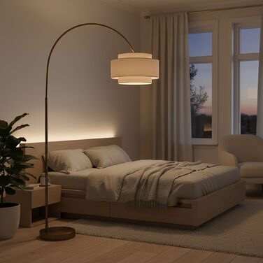 Relaxdays: Арка-настільна лампа з металу та тканини