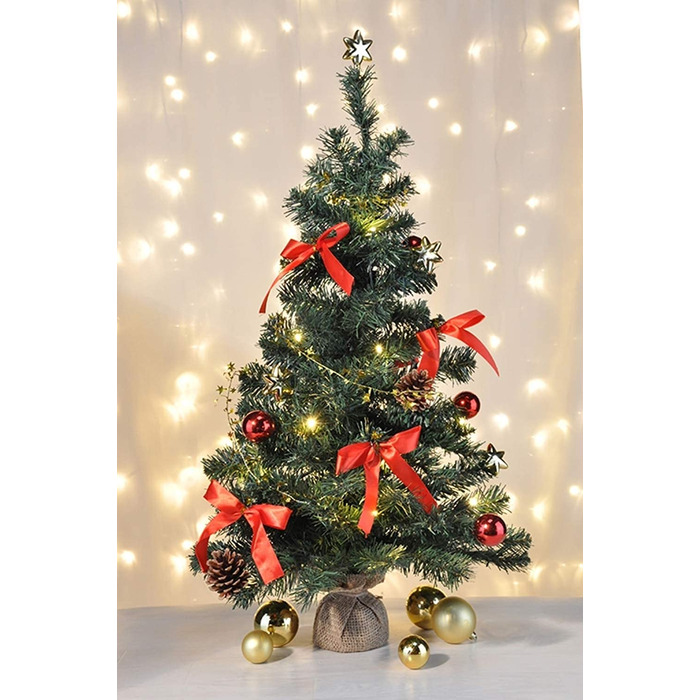 Штучна Різдвяна ялинка 75 см ялинка Різдвяна ялинка декоративне дерево освітлено і прикрашено