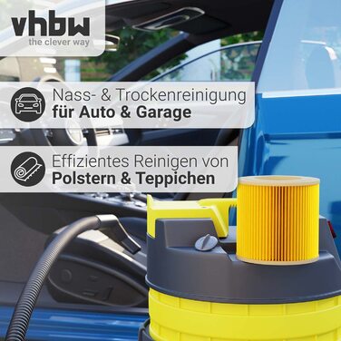 Фільтр vhbw з 3 картриджами сумісний з Krcher WD 1, WD 3200, WD 3300 M, wd 3500 P заміна для 6.414-552.0. 3 шт. фільтра Sparset