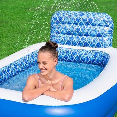 Басейн Bestway Family Waterfall Oasis з водяним розпилювачем, 229x152x96 см, синій