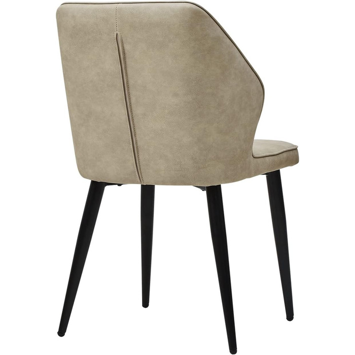 Стільці для обідньої зони CLIPOP, Ретро стиль, Штучна шкіра, М'яке сидіння, Металеві ніжки, для дому та офісу (Бежевий, 4 шт)