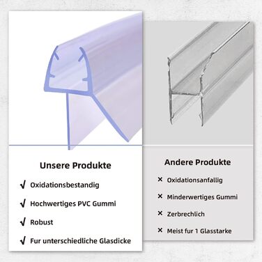 Душова прокладка вигнута 2 шт. 70 см змінна прокладка для скла товщиною 4 мм 5 мм 6 мм кругла душова прокладка чверть кругла душова кабіна душова кабіна душова кабіна душова кабіна дверна прокладка водовідштовхувальний екран захист від бризок I9470 (60 см