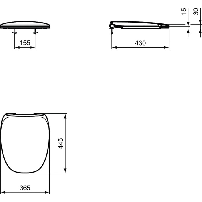 Сидіння для унітазу Ideal Standard T676701 Dea, біле з плавним закриттям White