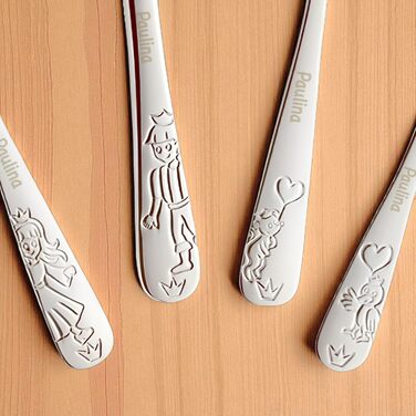 Дитячий набір столових приборів Kinderbesteck з гравіюванням, від 3 років, для дівчаток та хлопчиків, подарунок на хрещення/день народження, дитячий посуд у стилі ферми (принцеса)