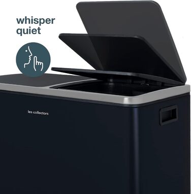 Сміттєвий бак Les Collectionneurs Sensor №1012, 69л, 3 відсіки (47+11+11л), автоматичне відкривання, інфрачервоний датчик, тиха кришка, дизайн (темно-синій)