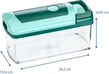 Набір для нарізки овочів Genius Nicer Dicer Fusion, 13 частин, смарагдовий, для нарізки, тертя, кубиків, кухонний аксесуар, 26.5 x 11.5 x 14.5 см